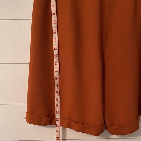 Vtg Cline Kolarek Rust Brown Midi High Waisted Shorts Size 12 - Picture 5 of 8